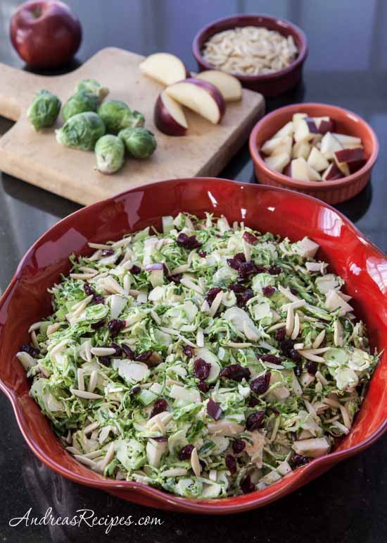Waldorf Brussels Sprout Salad - Andrea Meyers