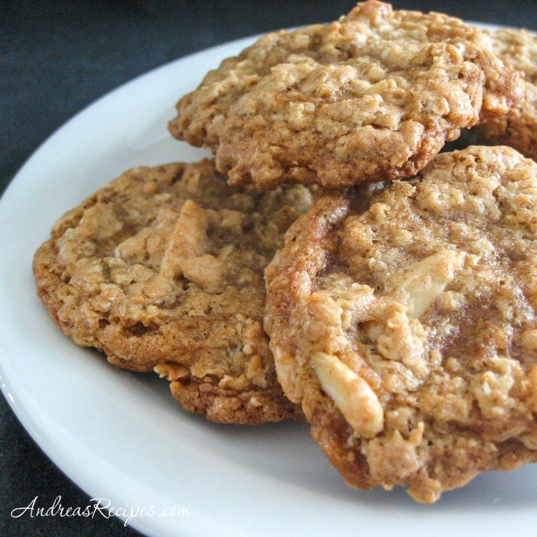 Chewy Oatmeal Cookies with Almonds and Toffee Chips - Andrea Meyers