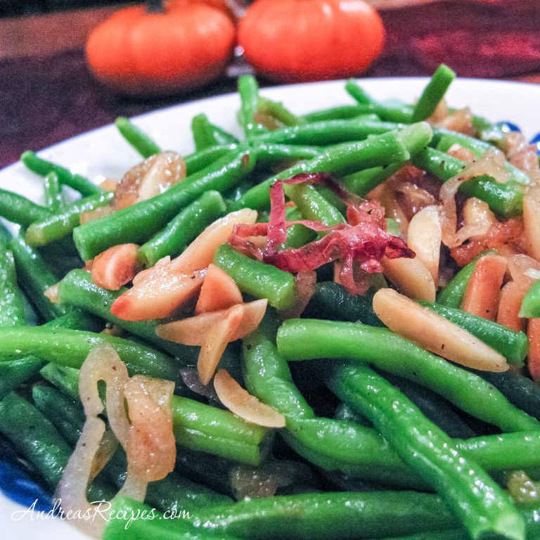 Brown Butter Green Beans with Almonds - Andrea Meyers
