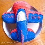 Airplane birthday cake, top view - Andrea Meyers