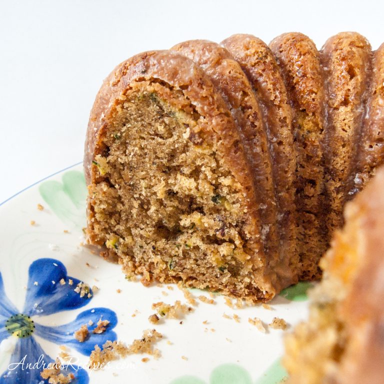 Zucchini-Olive Oil Cake with Lemon Crunch Glaze - Andrea Meyers