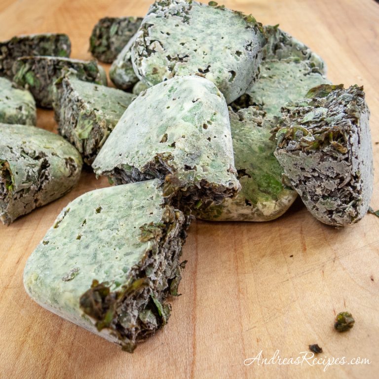 Frozen basil cubes - Andrea Meyers