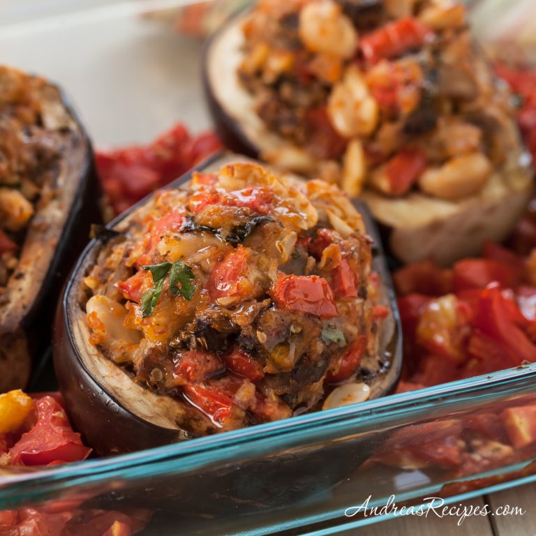 Grilled Stuffed Eggplant - Andrea Meyers