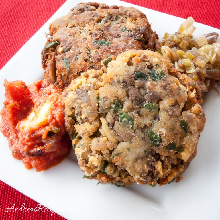 Italian Grilled Eggplant Cakes - Andrea Meyers