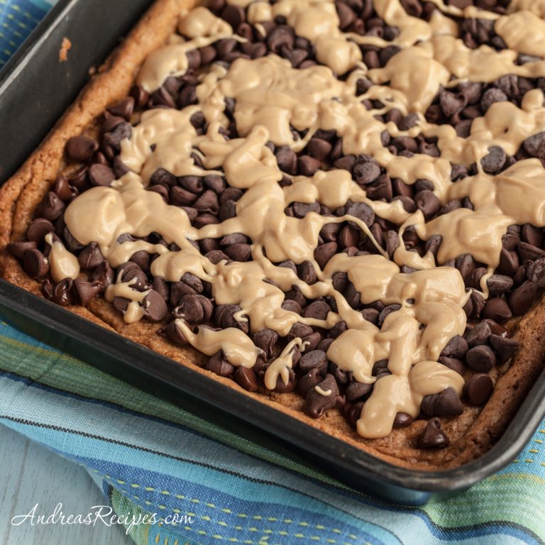 Whole Wheat Oatmeal Peanut Butter Bars with Chocolate Chips - Andrea Meyers
