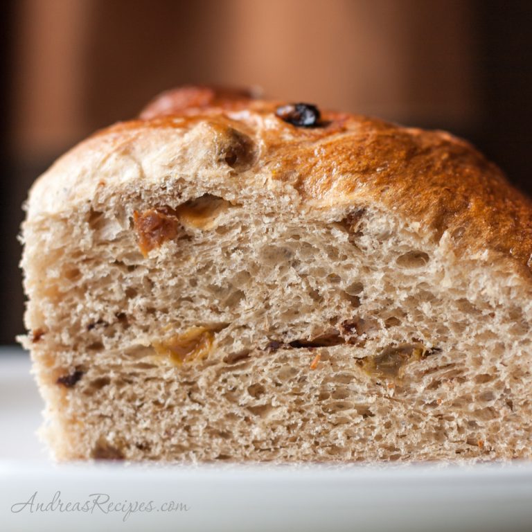 Christopsomos, Greek Christmas Bread slice - Andrea Meyers