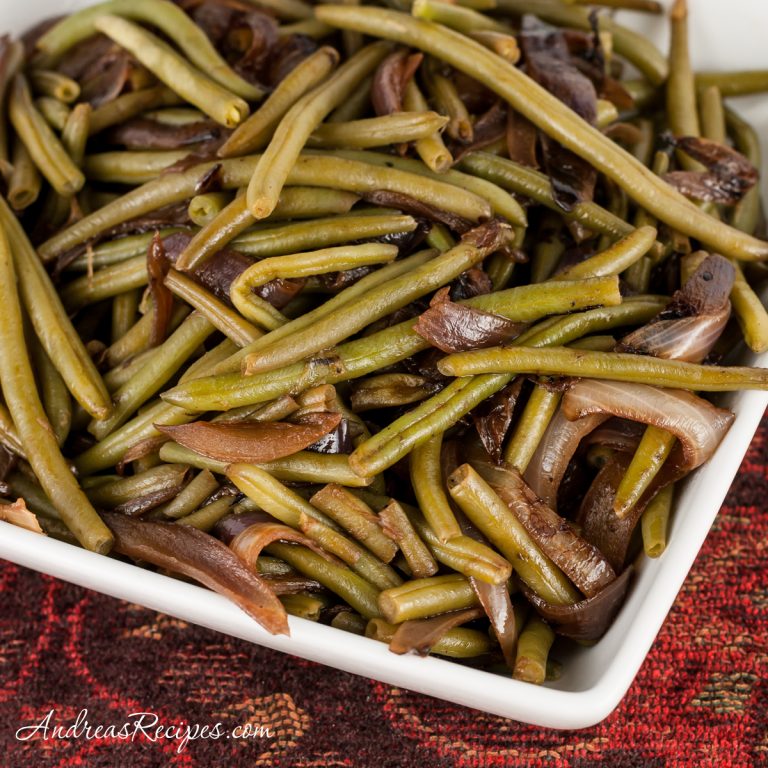 Green Beans with Caramelized Red Onions - Andrea Meyers