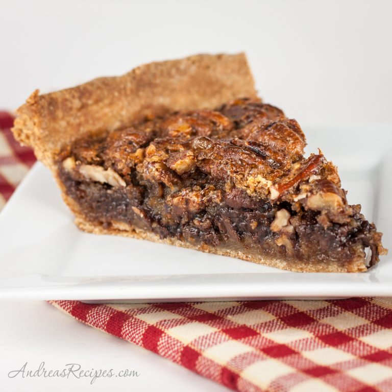 Bourbon Chocolate Pecan Pie with Whole Wheat Crust - Andrea Meyers