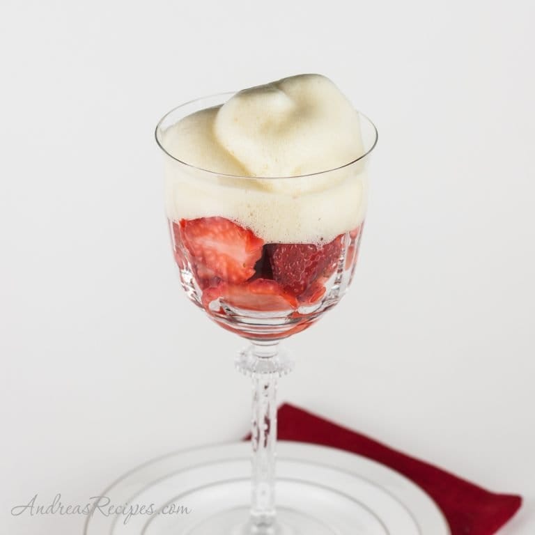 Zabaglione with Strawberries and Moscato - Andrea Meyers
