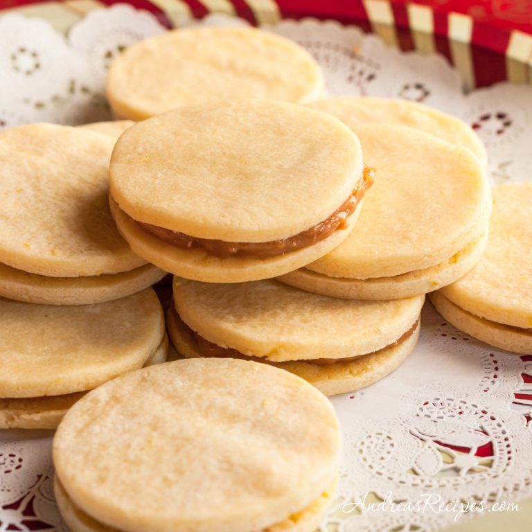 Alfajores (Dulce de Leche Sandwich Cookies) - Andrea Meyers