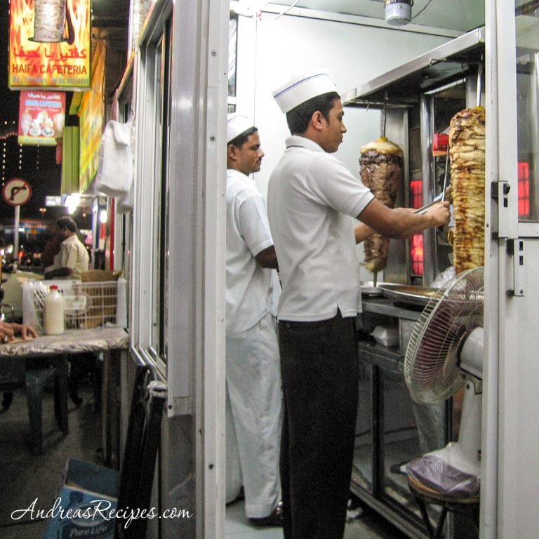 Shaving meat for schawarmas, Bahrain - Andrea Meyers
