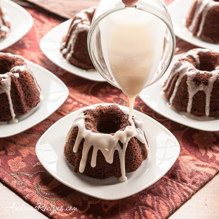 Mini Pumpkin Bundt Cakes with Maple Glaze - Andrea Meyers