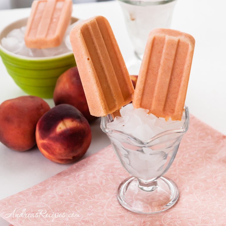 Peaches and Cream Popsicles with Greek Yogurt - Andrea Meyers