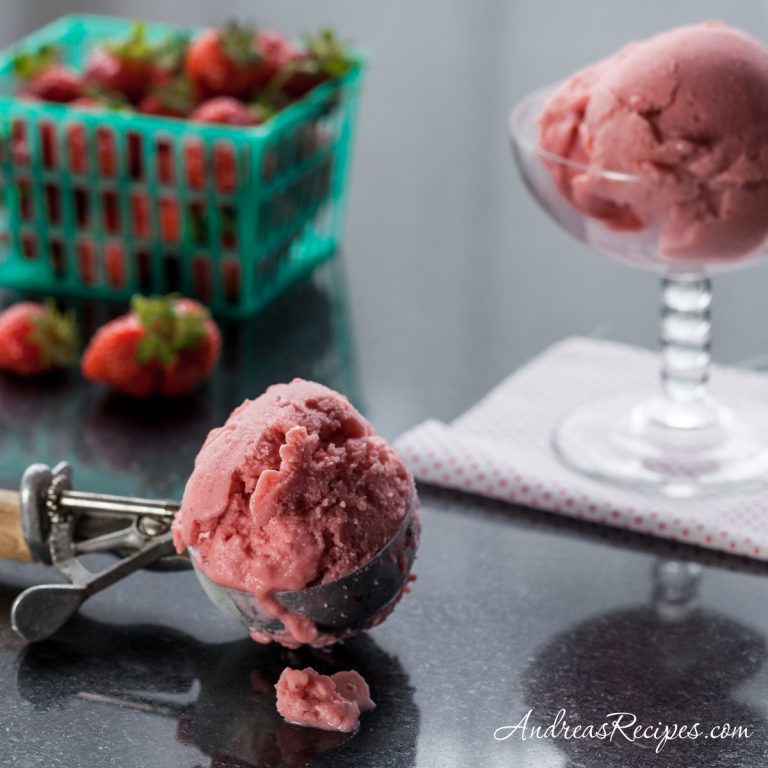 Strawberry Rhubarb Sherbet - Andrea Meyers