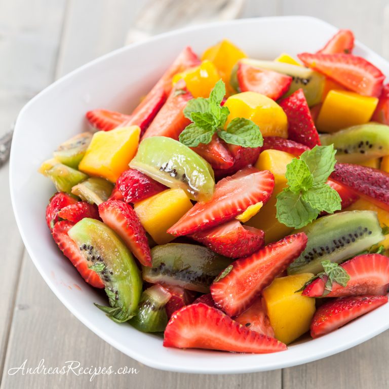 Fruit Salad with Kiwi, Strawberries, and Mango - Andrea Meyers