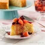 Meyer Lemon Polenta Cake with Winter Fruit Compote - Andrea Meyers
